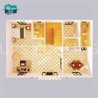 Diseño de Lujo, Alta Calidad, Vivienda Modular de 2 Pisos con Techo a Dos Aguas y 4 Dormitorios, Espacio de Vivienda Modular, Oficina en el Patio Trasero, Villa