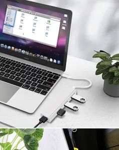 4 In 1 port masaüstü Hub Splitter yüksek hızlı Pc Usb3.0 4port adaptörü şarj 4-port yerleştirme istasyonu 2.0 3.0 Usb Hub masa