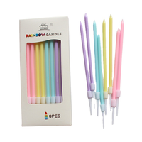 Bougies d'anniversaire artisanales en cire de paraffine, personnalisées, en forme de crayon, arc-en-ciel, pour la décoration de gâteaux et de fêtes