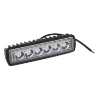 Nouveau phare de travail LED automobile, simple rangée, 6 lampes, 18W, 12V, pour véhicules tout-terrain, feu auxiliaire de jour universel