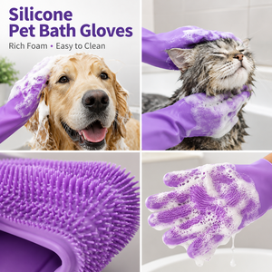 Guantes de Silicona Mágicos para Bañar Mascotas, Ideales para Bañar, Dar Champú y Cepillar Perros y Gatos (Paquete de 2) - Product Image 5