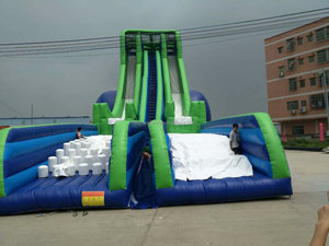 Xinyue - Tobogán Acuático Inflable <span class=keywords><strong>de</strong></span> PVC <span class=keywords><strong>de</strong></span> 2 Carriles, Personalizable, con Logotipo en Color Personalizado, Garantía <span class=keywords><strong>de</strong></span> 2-3 Años, para Parques <span class=keywords><strong>de</strong></span> Trampolines - Product Image 3