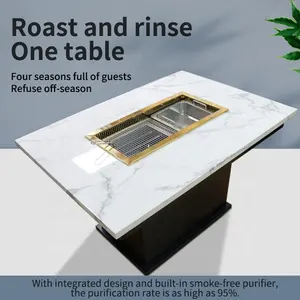 Yawei neu chinesischer Stil einteiliger Tisch 730 schwarzer Diamant-/Grill-/Hotdog-Tisch rauchfreier Reinigungs tisch einteiliger Tisch
