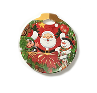 Sous-plat en céramique Père Noël, forme de poignée ronde, résistant à la chaleur, protection de table