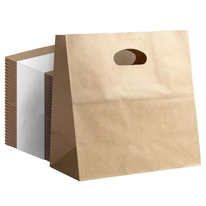 Personalized Custom Recyclable Eco Kraft Paper Bag Die Cut Handle Paper ...