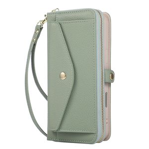 Étui portefeuille à fermeture éclair avec miroir intégré pour iPhone 17 Air/17 <span class=keywords><strong>Pro</strong></span>/16 <span class=keywords><strong>Pro</strong></span>/15 Plus/14, avec emplacements pour cartes - Product Image 6