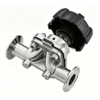 Válvula Sanitaria Manual de Diafragma de Acero Inoxidable 304 316L OEM de Alta Pulverización e Higiene con Abrazadera Tri-Clamp para Alimentos, Bebidas y Lácteos
