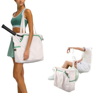 <span class=keywords><strong>Bolsa</strong></span> Deportiva Negra para Tenis, Resistente al Agua, con Cierre de Cremallera, Correa de Hombro Ajustable y Múltiples Compartimentos - Product Image 1