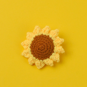 Llavero de ganchillo con cabeza de flor de girasol simulada, accesorios para ramo, venta al por mayor - Product Image 3