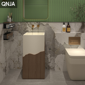 Usine En Gros Creative Art Bassin <span class=keywords><strong>Pierre</strong></span> Artificielle <span class=keywords><strong>Colonne</strong></span> Intégrée Bassin Salle De Bains Base Indépendante Lavabo Lavabo - Product Image 3