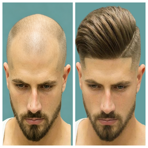 Cabello Liso Atado a Mano # Sistema de Reemplazo Capilar <span class=keywords><strong>para</strong></span> <span class=keywords><strong>Hombre</strong></span>, 18 Pulgadas, <span class=keywords><strong>Rubio</strong></span> <span class=keywords><strong>Ceniza</strong></span>, Encaje y PU Transpirable, Línea de Cabello Natural Invisible, Cabello Humano - Product Image 3
