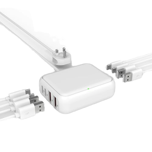 Estación de Carga USB de 20W con 8 Puertos USB-C PD, Cargador Rápido con Material de PC para iPhone/iPad, Tablets y Ventilador - Product Image 1