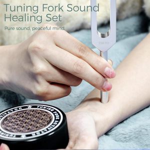 Diapasons de méditation en métal lestés/non lestés 128Hz 136.1Hz 432Hz 528Hz, outils de sonothérapie, ensemble de guérison, modèle LRTF, boîte - Product Image 2