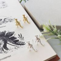 Orecchini in Argento 925 di Tendenza con Design a Dinosauro Cartoon Placcato, Gioielli alla Moda, Idea Regalo Perfetta