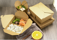 Lancement jetable boîte à emporter récipient alimentaire/boîte en papier kraft/boîte d'emballage