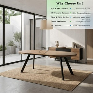 Table à <span class=keywords><strong>manger</strong></span> OKAY Villa, plateau en MDF résistant à la chaleur, pieds en métal modernes, table à <span class=keywords><strong>manger</strong></span> essentielle - Product Image 1