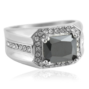 European American Style <b>Titanium</b> Steel Red Gemstone <b>Ring</b> Geometric Shape Prong Setting Women's Fashion Jewelry Gift 210166 - Product Image 4