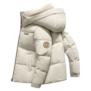 ผ้าฝ้ายโพลีเอสเตอร์ของแท้ไม่เคยมีฮู้ดกันน้ำของผู้ชายมีซิปสีดำลำลอง100% ร่วงลงมา - Product Image 1