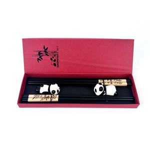 Nuevas Palillos de Madera Chinas Grabadas con Diseño de Panda 2026, Set de Regalo Personalizado, Palillos de Madera para Sushi - Product Image 1