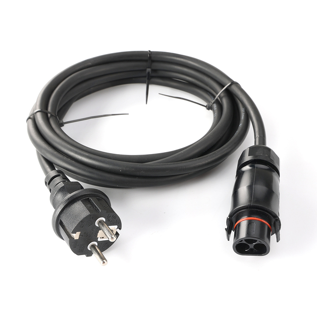 Customized BC01 New Rubber LY01 Male EU Schuko Deye Solar Sun Power Micro Inverter Connectors Plug Wire Cable
