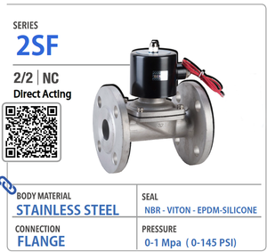 Válvula solenoide de irrigación agrícola SENYA, válvula solenoide de brida de acero inoxidable, válvula solenoide de alta presión de 24V - Product Image 2