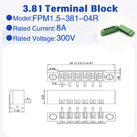 WJ15EDGRM 15EDGRM Connecteur de carte PCB enfichable à pas de 3,81 mm, à angle droit, avec oreille de fixation et bornier à vis