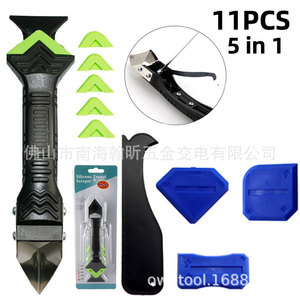 Silicone Trowel Scraper 11Pcs 5 In 1 With Replacement Blades For Window Glass Kitchen Bathroom Sealing - Product Image 1
