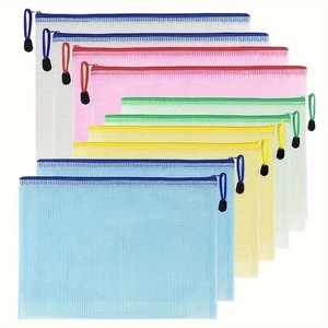 Bán Hot B4 Zip ví và rõ ràng B4 Zip khóa tài liệu thư mục da và PP nhựa lưới dây kéo túi zippered tập tin thư mục - Product Image 3