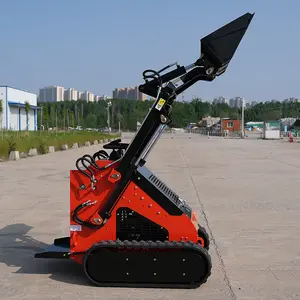 Chinese Factory Walk Behind Crawler Mini Skid Steer Loader Ride On Mini Skid Steer Micro Skid Steer