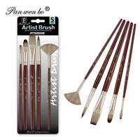 Pinceaux de peinture Panwenbo 3/4/5/6 pièces pour huile, aquarelle et acrylique, poils en nylon, pour artistes