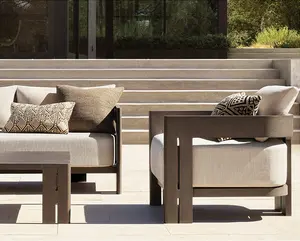 In Stock Designer Aluminum Outdoor Furniture Modern Garden Metal Outdoor Sofa Set Patio Lounge Chair