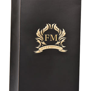 Sac cadeau de luxe pour vin imprimé sur mesure avec poignée, estampage à chaud doré, impression UV, papier kraft recyclé pour bouteille unique - Product Image 3