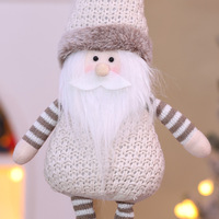 Adornos Navideños de Reno, Figuras de Tela Tejida Elástica con Diseño de Dibujos Animados, Decoraciones a Rayas para Escaparates