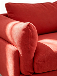 Sofá de <span class=keywords><strong>Dos</strong></span> <span class=keywords><strong>Plazas</strong></span> en Terciopelo Rosa Coral, Diseño Moderno, Patas de Madera, Merry MR-AC601, Sofá Esquinero con Respaldo de Almohada, BSCI - Product Image 2