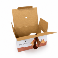 Boîte pliante en carton kraft écologique avec logo personnalisé, poignée en ruban portable, boîte d'emballage pour tasse en céramique, emballage cadeau