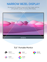 Arzopa Écran LCD Portable Type C Mini Multi-Écran d'Extension pour Ordinateur Portable avec Support Moniteur Mobile Externe