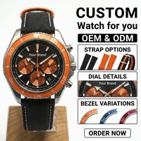 Montre pour homme d'inspiration vintage Bretton, cadran émeraude, chronographe en or rose, panneaux contrastés, bracelet en nylon, montre sport