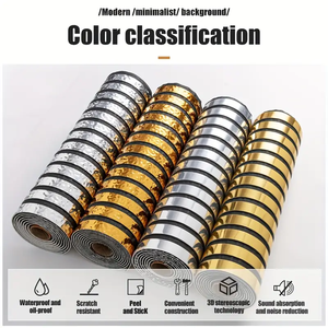 Spessore grande carta da parati autoadesiva PVC 3D griglia carta da parati specchio struttura riflettente pannello murale per la decorazione della casa arte - Product Image 3