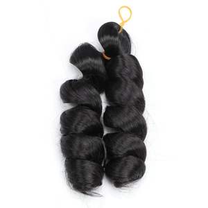 Extension de <span class=keywords><strong>cheveux</strong></span> synthétiques au crochet de 10 pouces <span class=keywords><strong>pour</strong></span> femmes noires, coupe courte bob, style bohème avec boucles lâches françaises, tressage en boîte, 150g - Product Image 3