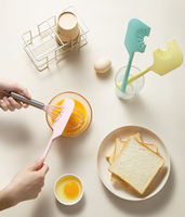 Spatule en silicone avec fouet, ensemble d'ustensiles de cuisson antiadhésifs de qualité alimentaire pour étaler la crème, mélanger et cuisiner