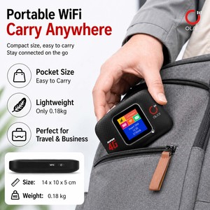 Routeur <span class=keywords><strong>WiFi</strong></span> mobile OLAX MF982 version mondiale débloqué 4G LTE Cat4 150 Mbps, point d'accès mobile portable avec batterie 3000 mAh et écran LCD - Product Image 5