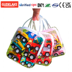 Lot de 6 Adorables Véhicules Miniatures en Métal et Plastique, Modèles à Friction – <span class=keywords><strong>Camion</strong></span> de Pompiers et Taxi – Cadeau Amusant pour Garçons - Product Image 1