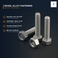 Hastelloy C22 N06022 Full Threaded Stud Bolt Rod ASTM B574 Corrosion Resistant Nickel Alloy Fastener