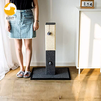 Poste à gratter pour chat type chaton, poteau pour gratter avec boule suspendue, résistant, avec corde en Sisal