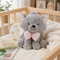 Jouet pour chat en peluche douce avec nœud papillon bicolore, en coton PP, cadeau d'anniversaire