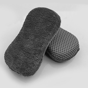 ฟองน้ำล้างรถ ผ้าถักสีเทา 24x12x55 ซม. ฟองน้ำทำความสะอาดแบบดูดซับสูง - Product Image 1
