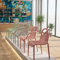 Chaises de salle à manger d'extérieur empilables modernes, meubles en plastique résistant aux intempéries pour patio et jardin