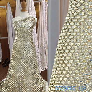 Chantilly Nigeria nặng Sequins thêu ren thân thiện với môi Voile lưới đẹp hạt đặt hàng tối thiểu 5 yards phong cách Châu Phi - Product Image 1