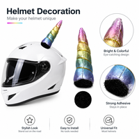 Décoration de casque en forme de corne arc-en-ciel amovible, accessoire en peluche mignon pour casque de vélo pour enfants