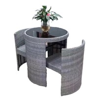 Meubles de jardin en rotin modernes et imperméables au design unique table basse ensembles de jardin chaise de rangement pour l'extérieur